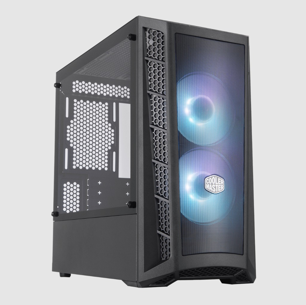 COOLER MASTER MASTERBOX MB311L ARGB / CAJA MICRO ATX / 1X VIDRIO TEMPLADO, MALLA FRONTAL / 2X USB 3.2 / 2X ABANICO 120MM ARGB / 1X CONTROLADOR ARGB /